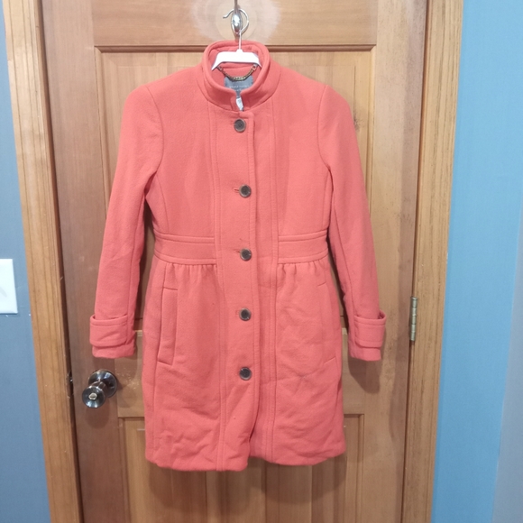 J. Crew double cloth by Manifattura di Carmignano salmon colored wool coat sz 4 - Picture 1 of 8
